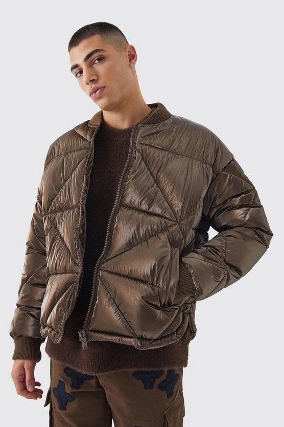 Gesteppte Metallic-Steppjacke