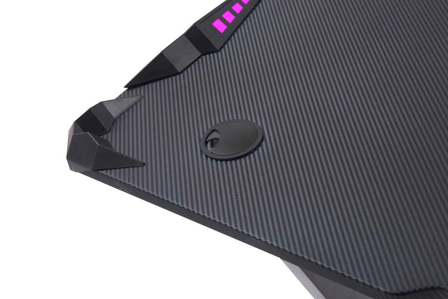Yulukia Gamingtisch PC-Computer-Gaming-Schreibtisch, Getränkehalter und Kopfhörerhaken, Z-förmiger PC-Computer-Gaming-Schreibtisch