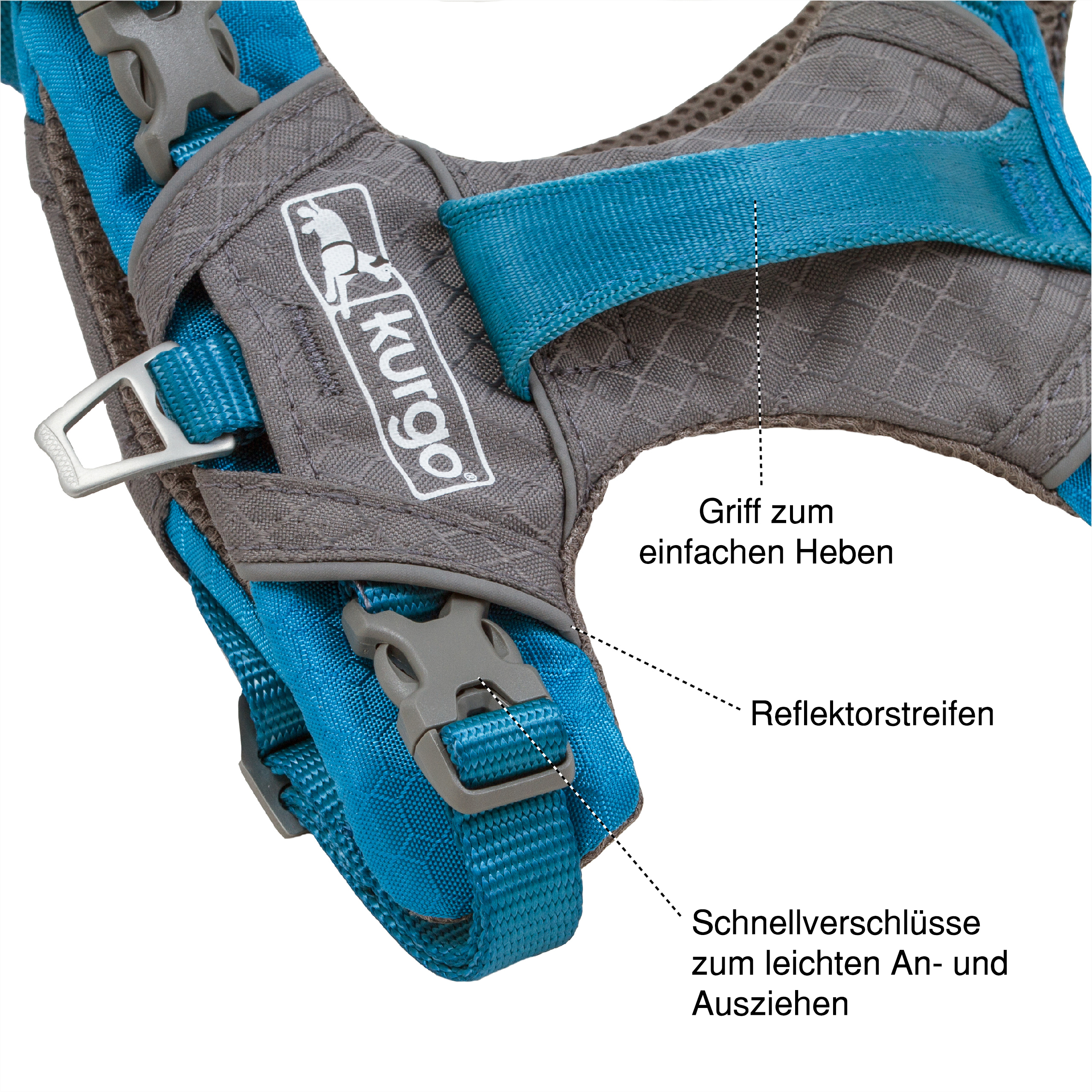 Kurgo Hundegeschirre Kurgo Journey Air Hundegeschirr blau/ grau L