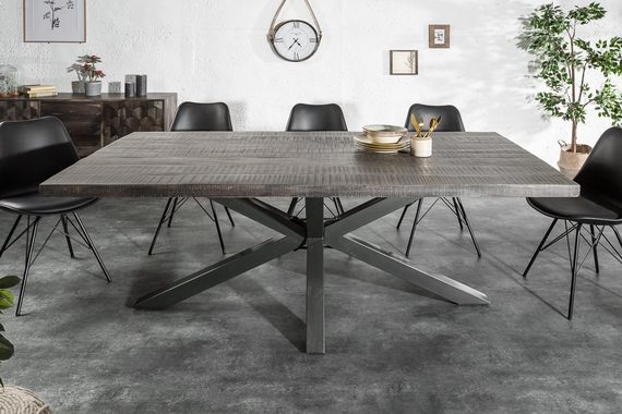 riess-ambiente Esstisch GALAXIE 200cm grau (Einzelartikel, 1-St), Massivholz · Metall · Küche · Industrial