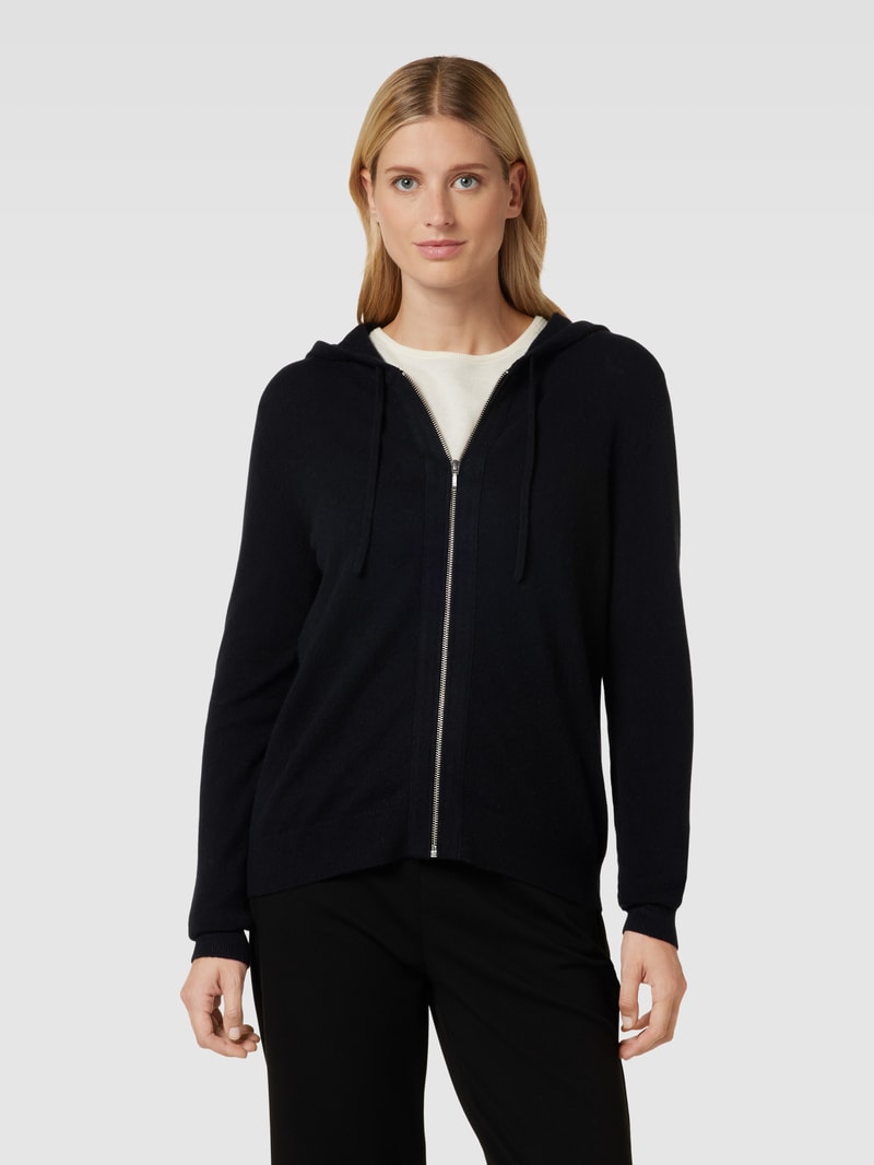 Strickjacke aus Kaschmir mit Reißverschluss in schwarz