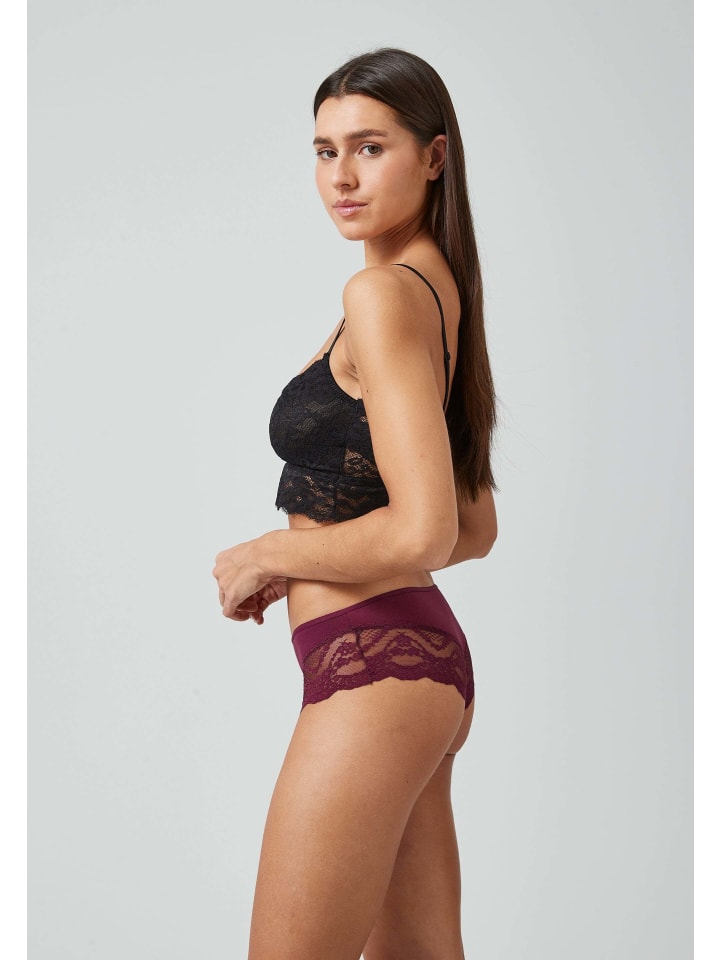 SNOCKS Hipster mit Spitze aus Bio-Baumwolle 3 Stück in Mix (Mauve/Weinrot/Schwarz) günstig kaufen
