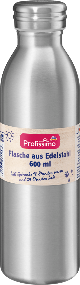 Flasche aus Edelstahl 600ml Edelstahlfarben, 1 St