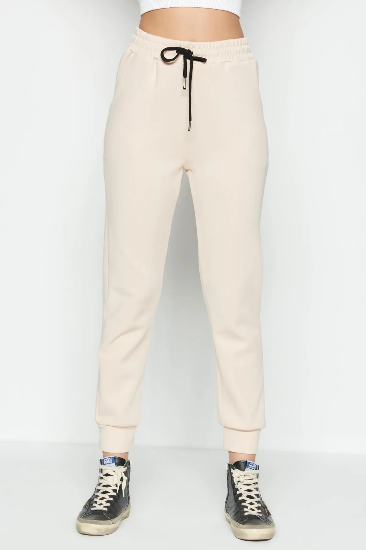 C&City  Jogginghose mit Bündchen am Bein 803 Creme