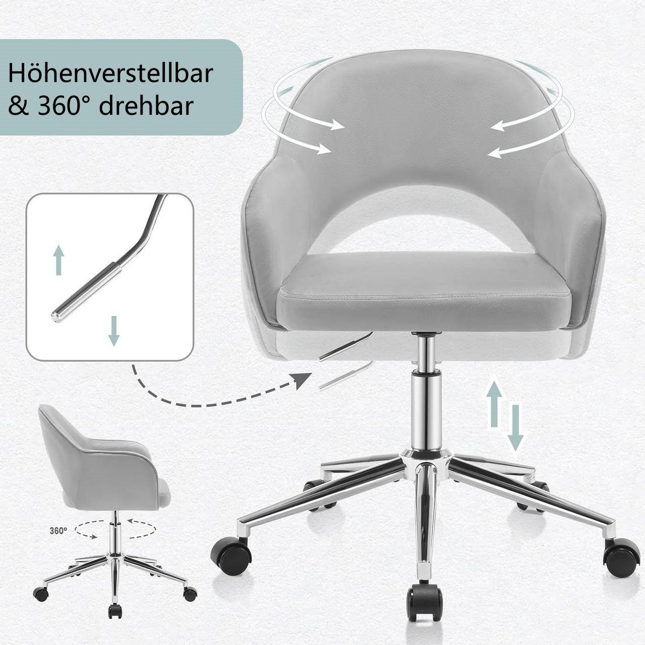 Woltu Bürostuhl (1 St), Schreibtischstuhl mit Armlehnen, gepolstert