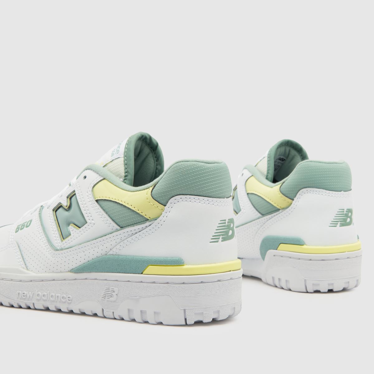New Balance bb550 träningsskor i vitt och grönt
