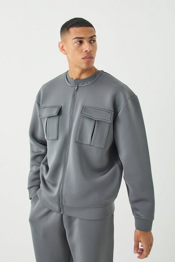 Oversize Scuba Bomberjacke mit Cargo-Taschen