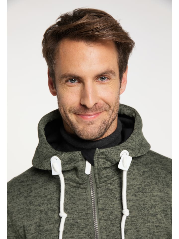ICEBOUND Strickfleecejacke in Oliv Melange günstig kaufen