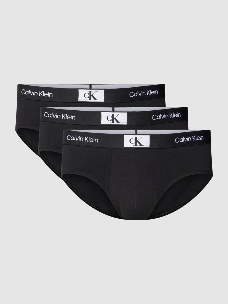 PLUS SIZE Slip mit Label-Details im 3er-Pack in schwarz