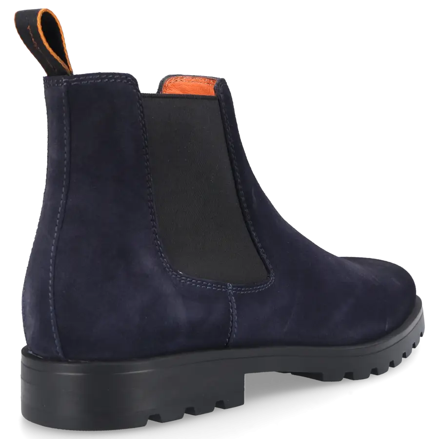 Santoni - Chelsea Boots 18588 Veloursleder - blau