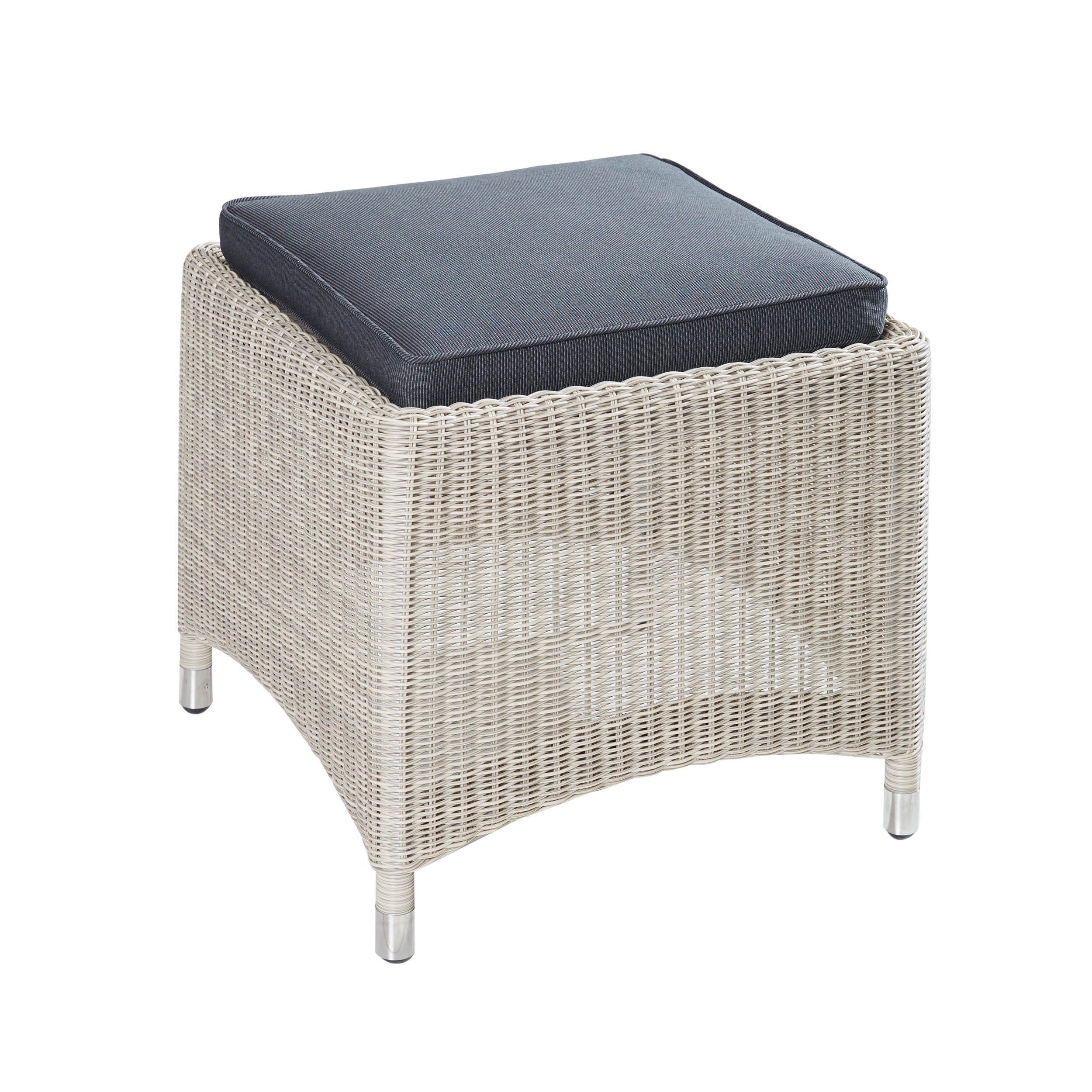 LC Garden Gartenlounge-Hocker LC Garden Chelsea Hocker Fußbank beige 48x48x45cm