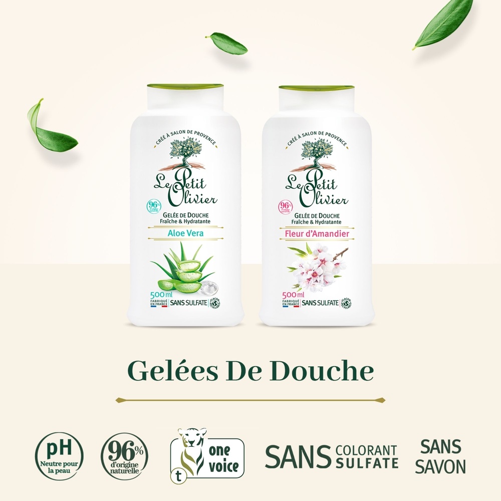 le petit olivier Gelée de Douche Fleur d'Amandier Gelée de Douche