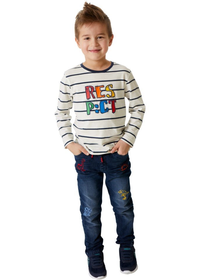 Jungen Jeans mit Dino Motiven, Regular Fit