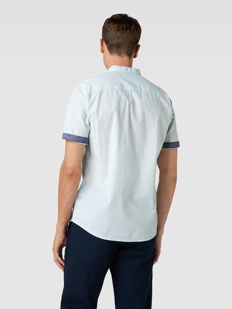 Freizeithemd mit Stehkragen Modell 'slubyarn' in mint