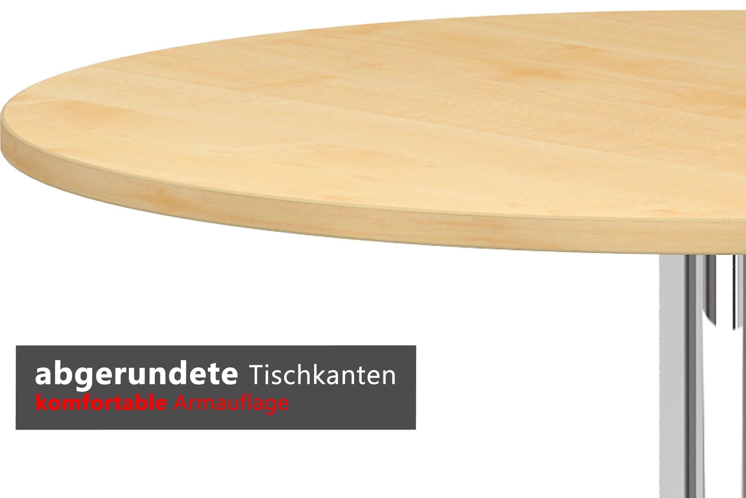 bümö Stehtisch Stehtisch rund STH, Dekor: Asteiche - Gestell: Chrom