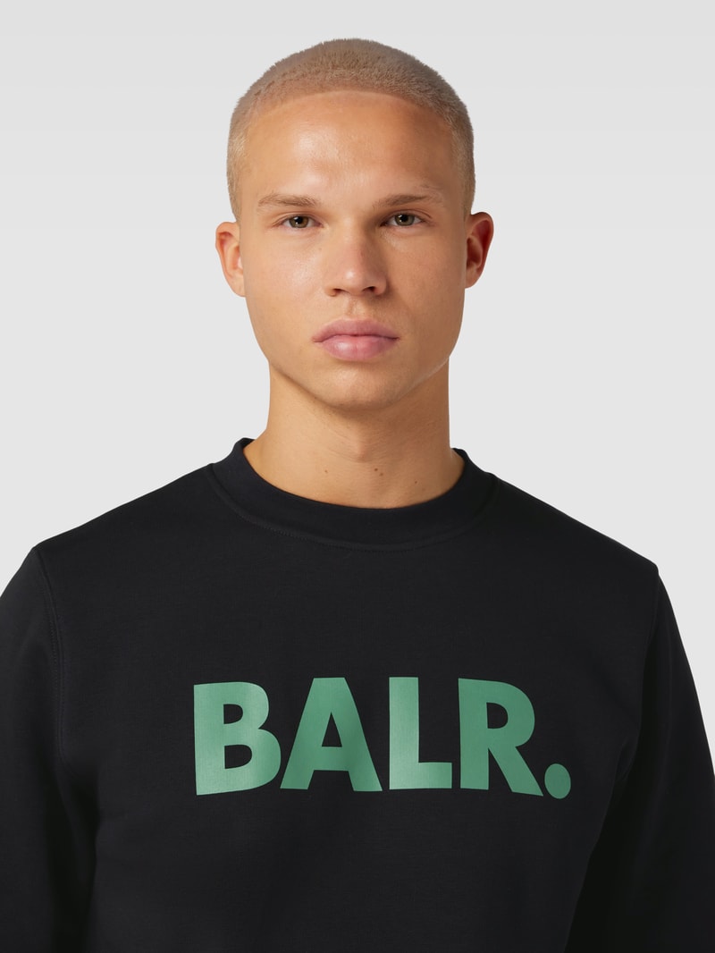 Sweatshirt mit Label-Print in schwarz