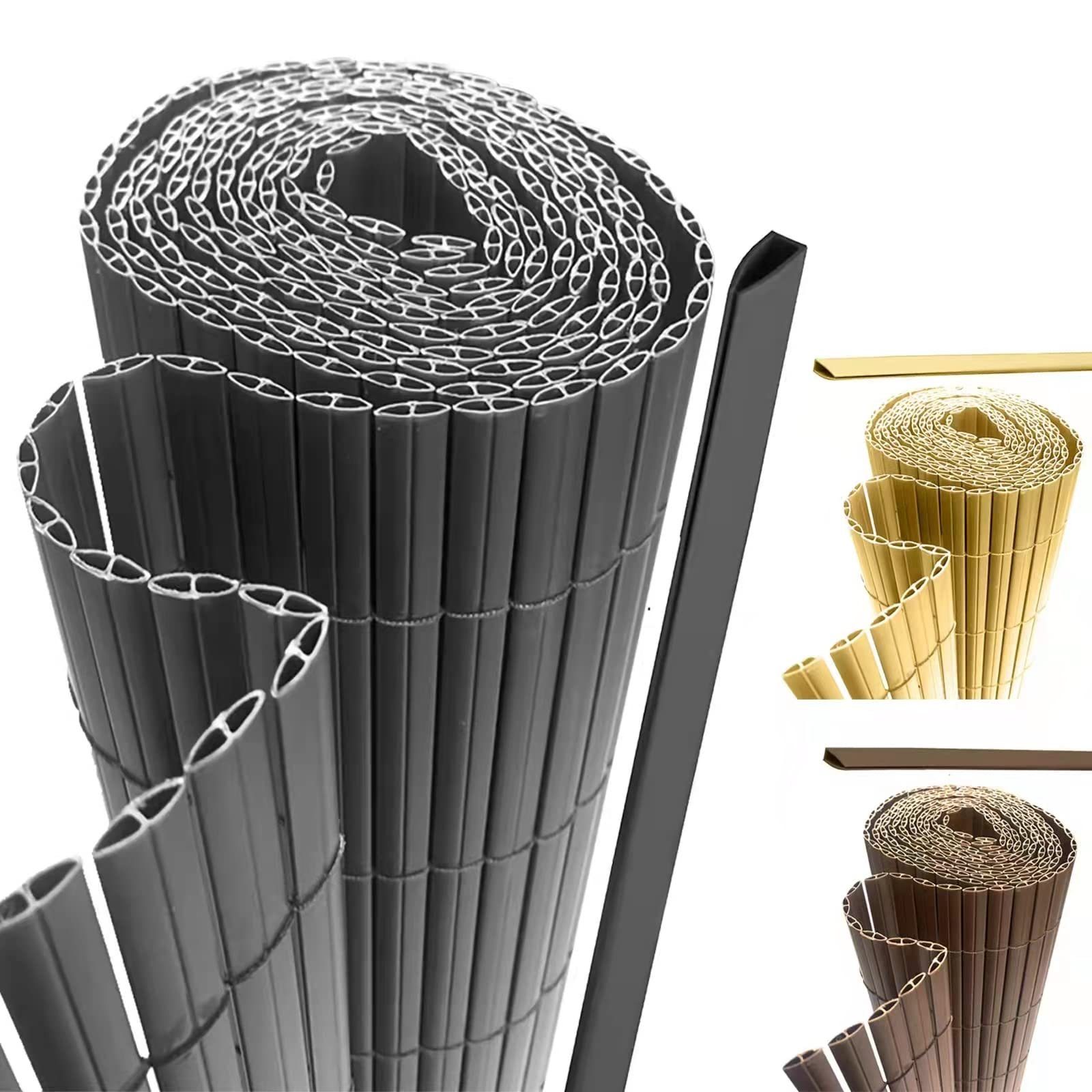 interGo Sichtschutzzaunmatten PVC Sichtschutzmatte Sichtschutz Wetterfest Zaun Zaunmatte, (Sichtschutzzaunmatten-Set)