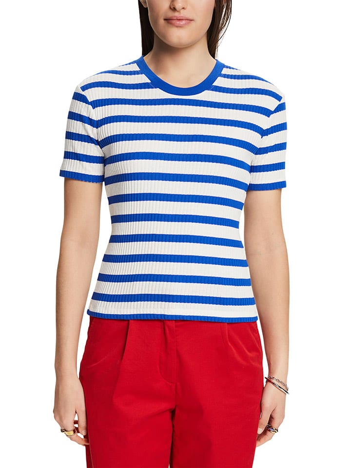 ESPRIT Shirt in Blau/ Weiß günstig kaufen