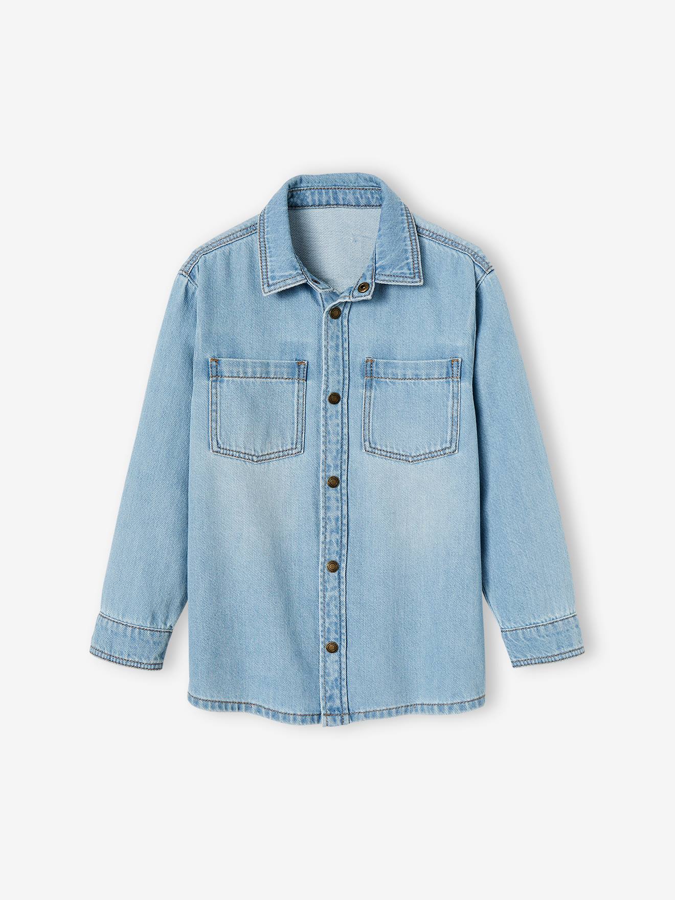 Chemise en jean garçon stone