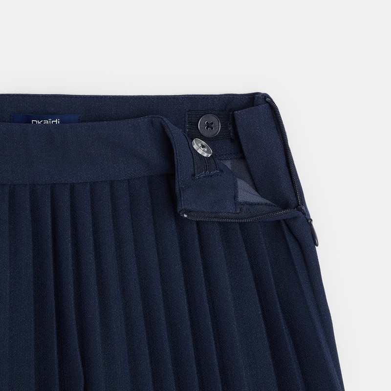 Jupe courte et plissée unie bleue fille