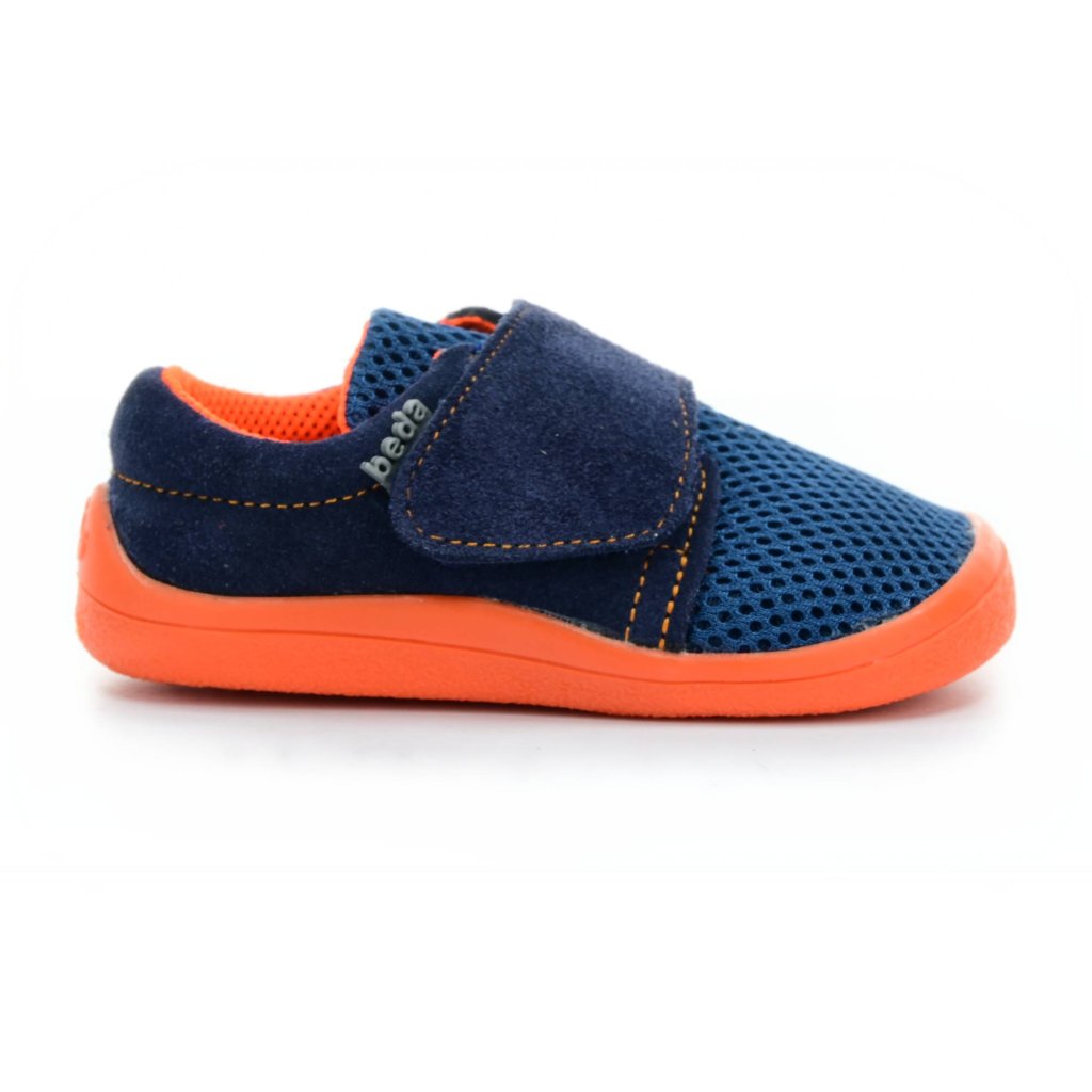 Beda Blue Mandarine Barfußsneakers (BF 0001/SK/1W Mesh mit Leder)