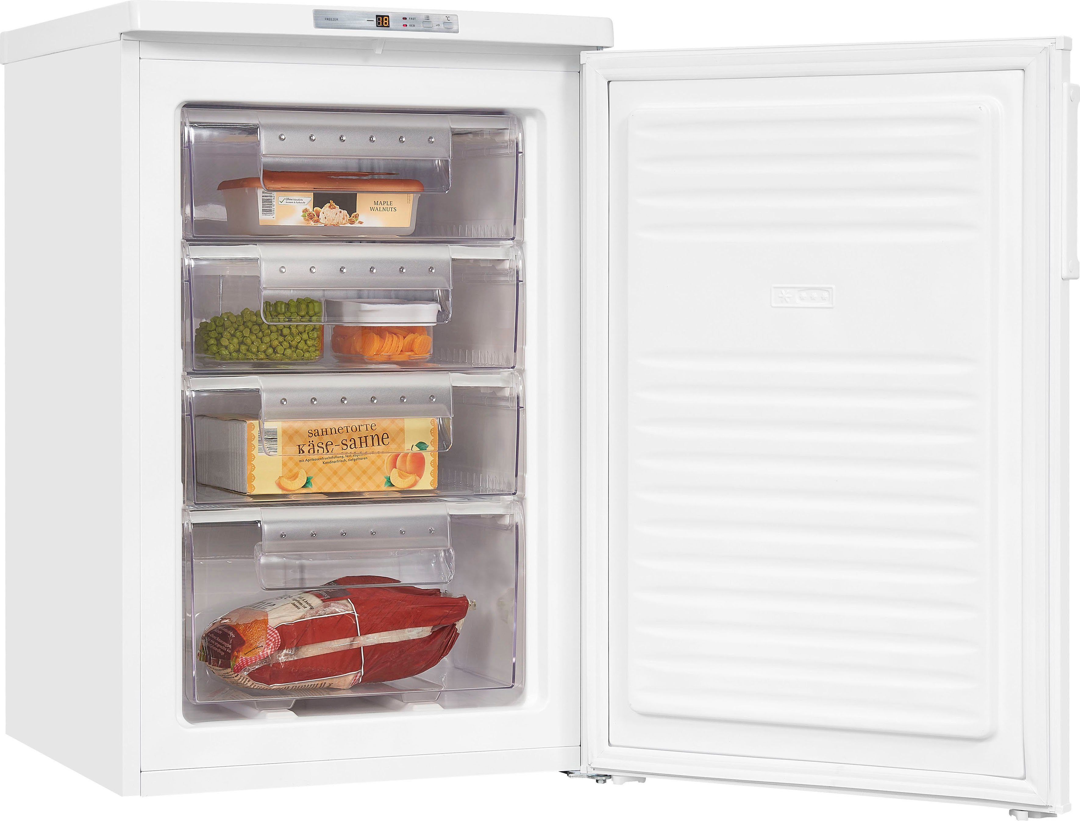 exquisit Gefrierschrank GS80-HE-040E weiss, 85,5 cm hoch, 55 cm breit