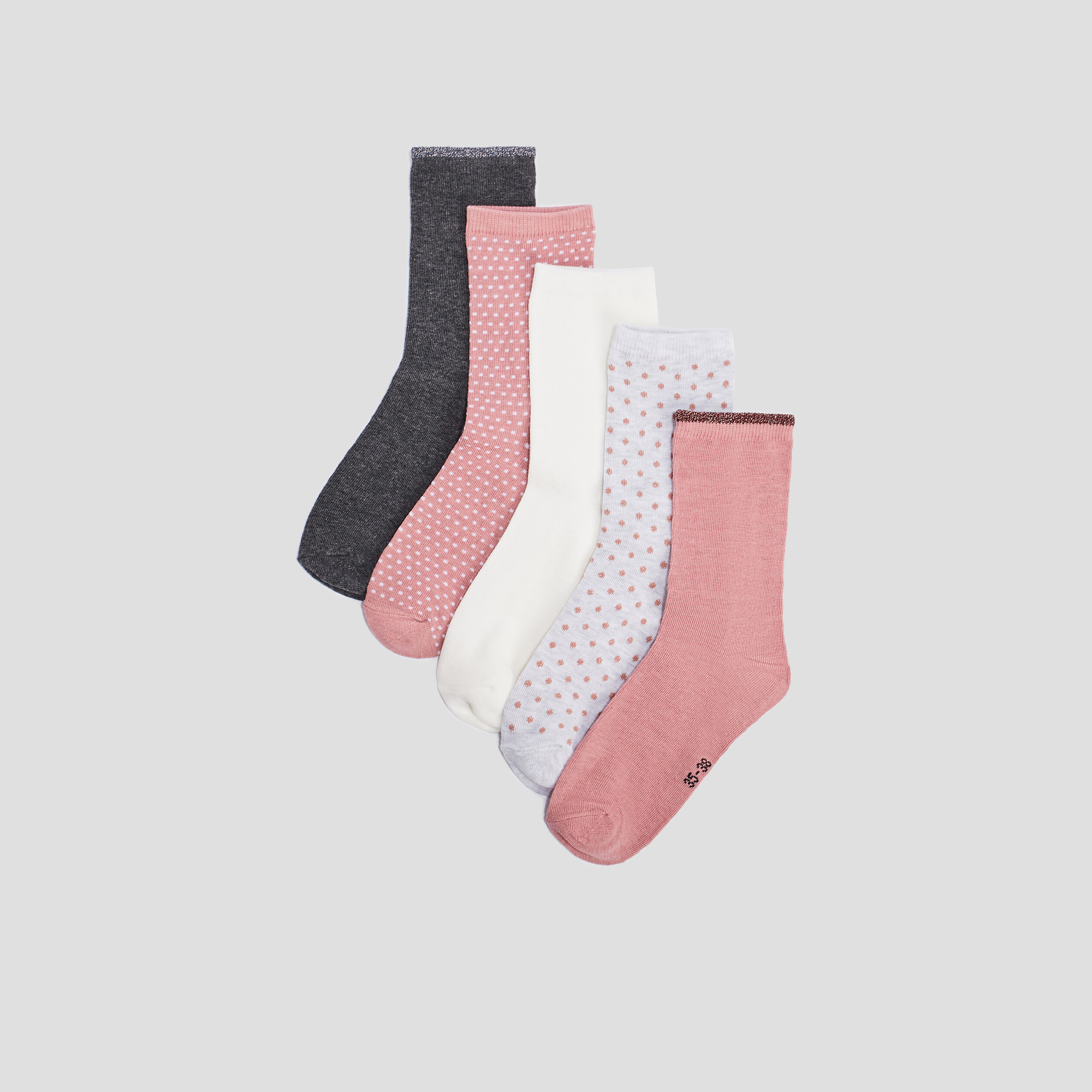 Lot 5 paires de chaussettes rose femme | La Halle