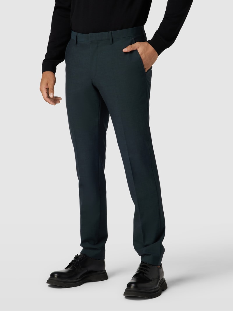 Slim Fit Anzug mit Strukturmuster in dunkelgrün