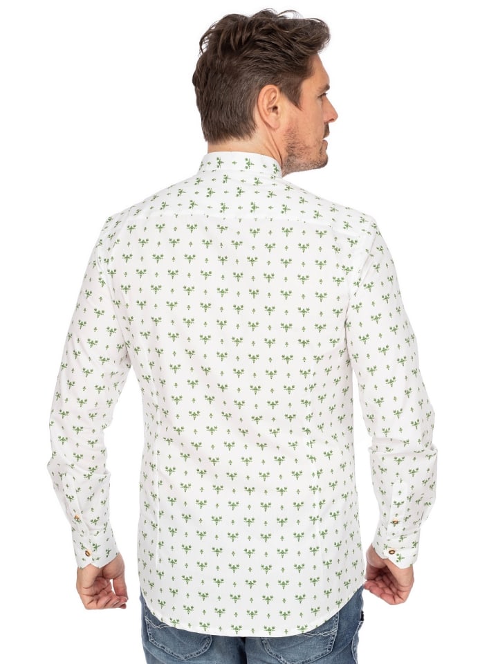 Gipfelstürmer Stehkragenhemd 420001-4166 in oliv günstig kaufen