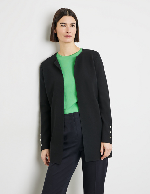 Offener Cardigan mit dekorativen Knöpfen