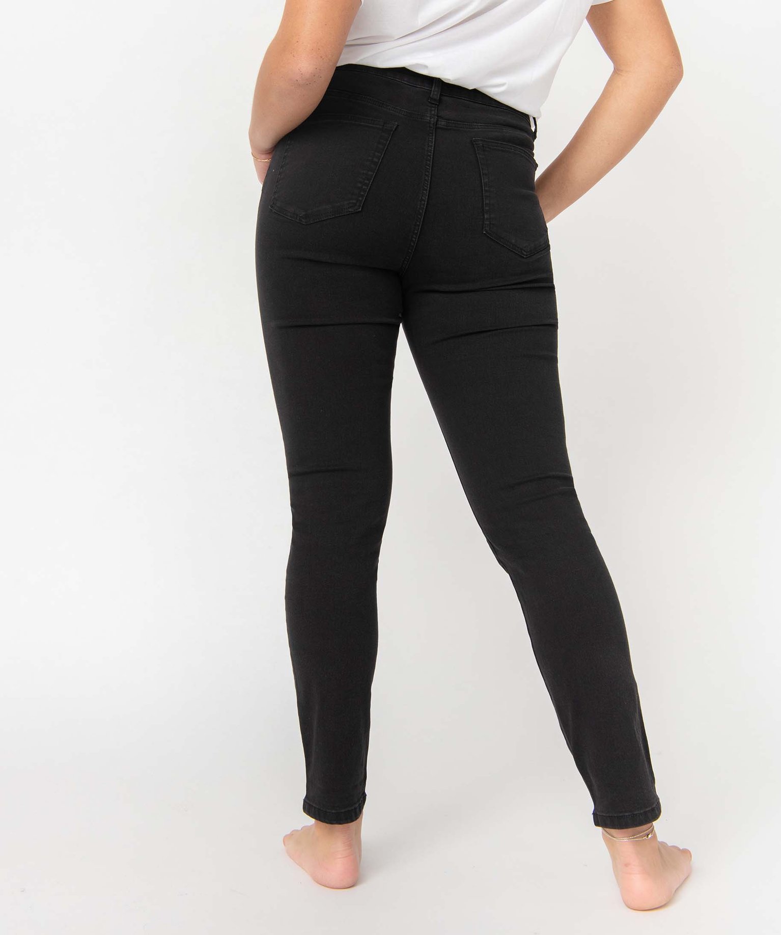 Jean femme coupe slim taille haute noir | GEMO
