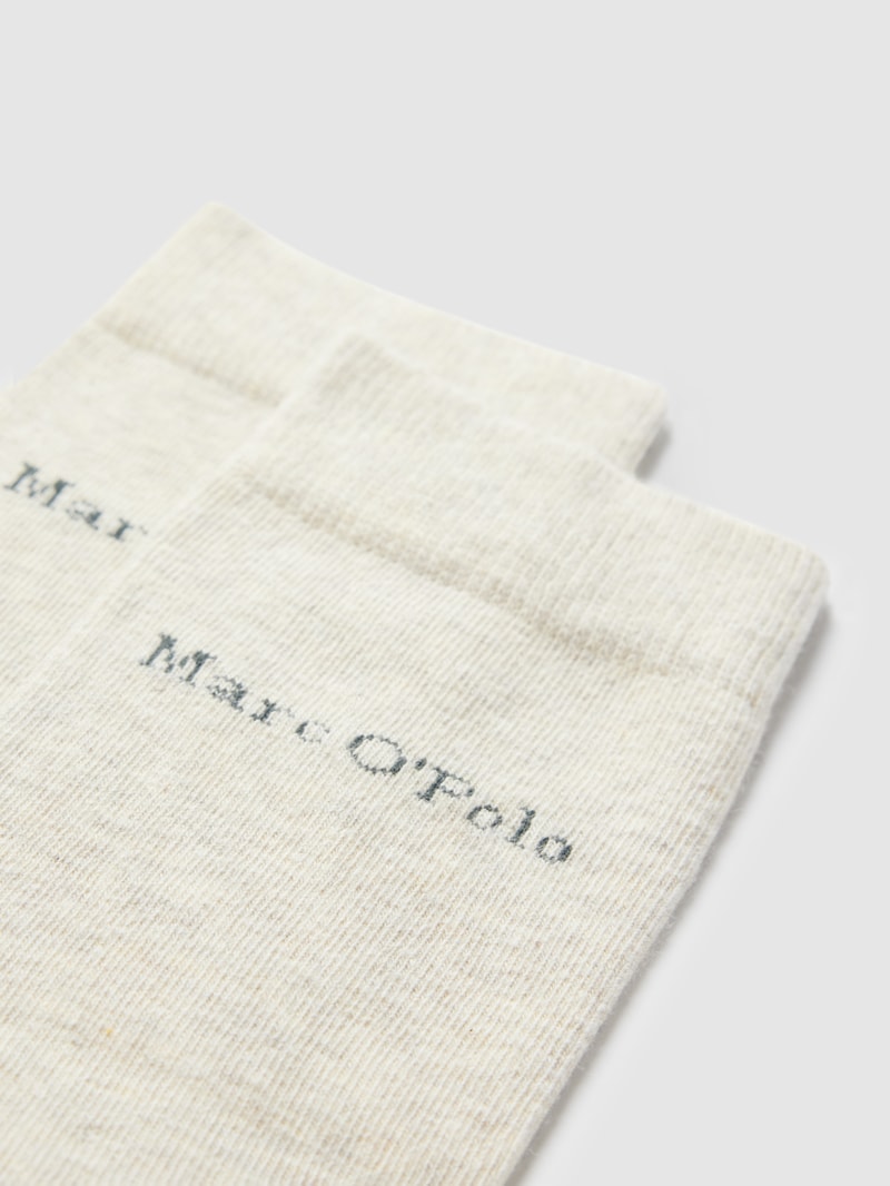 Socken mit Label-Detail im 2er-Pack Modell 'Valentina' in beige meliert