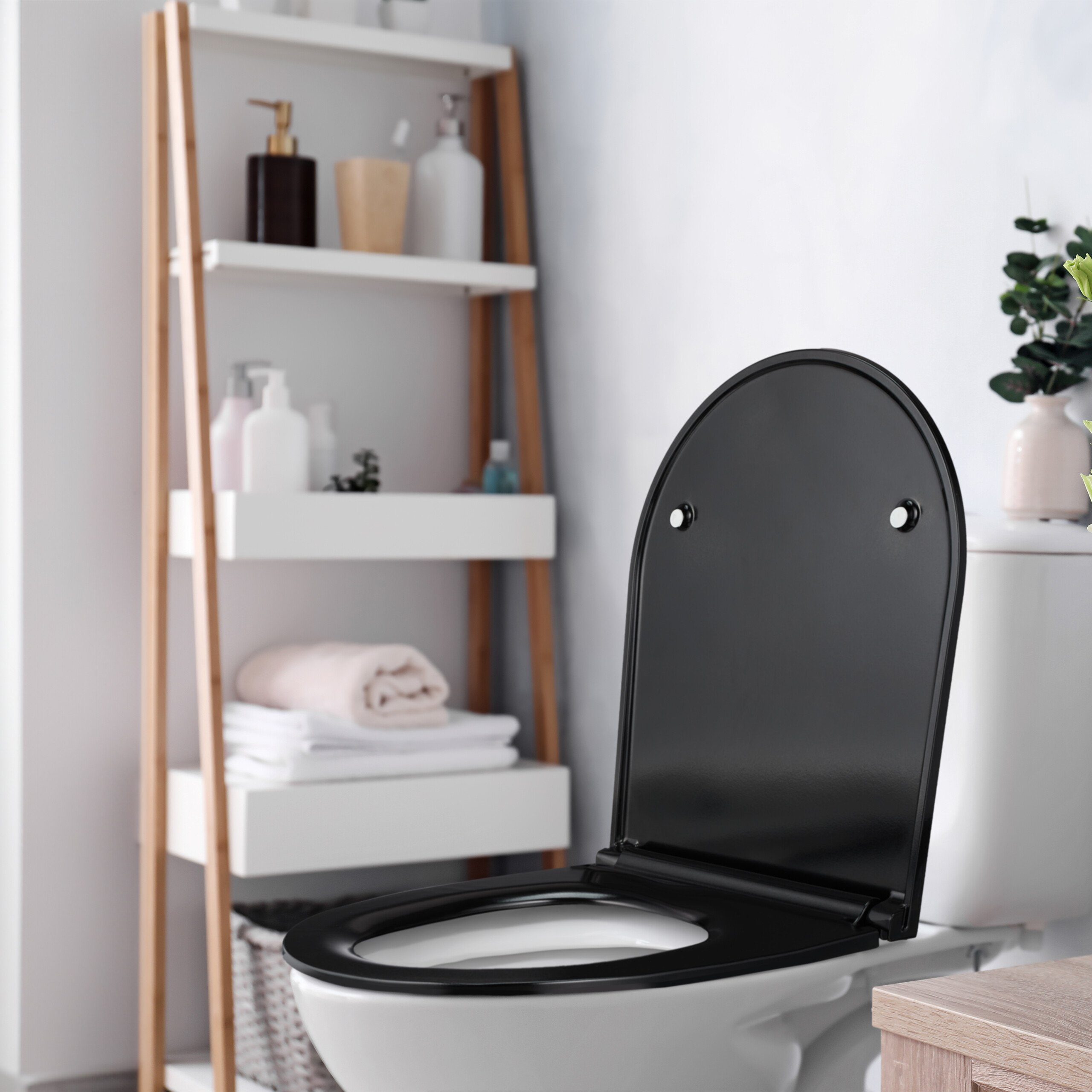 relaxdays WC-Sitz Toilettendeckel mit Absenkautomatik
