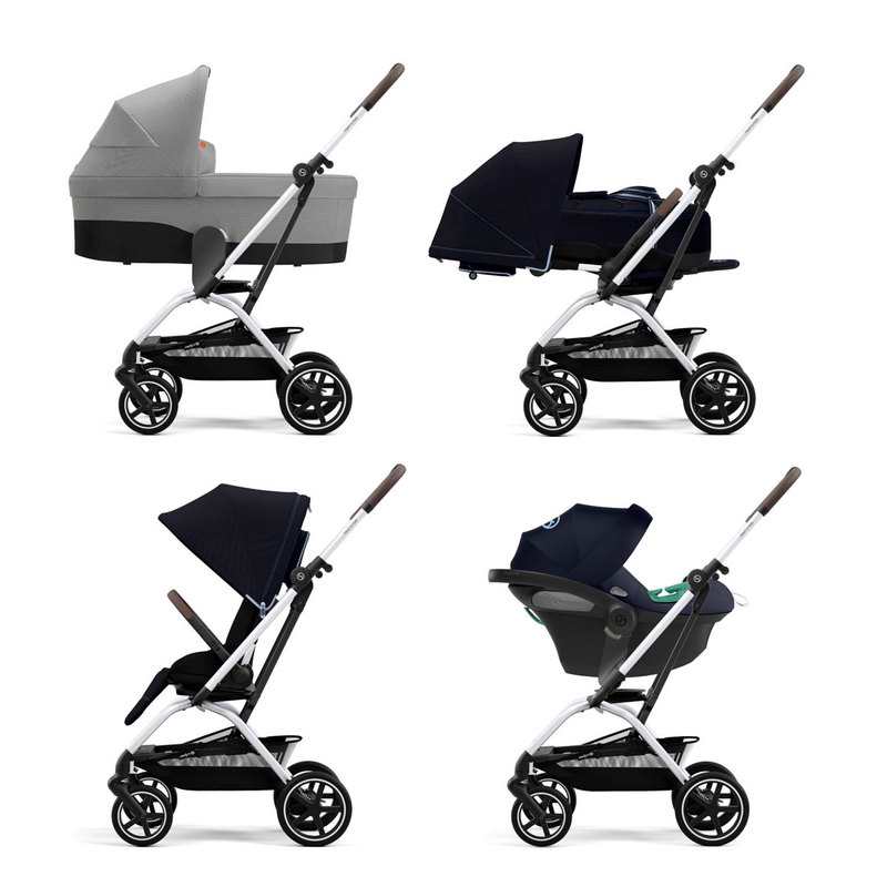 Poussette compacte Eezy Twist + 2 ocean blue chassis silver Cybex