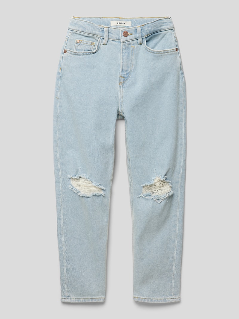 Mom Fit Jeans mit Label-Patch Modell 'EVELIN' in jeans