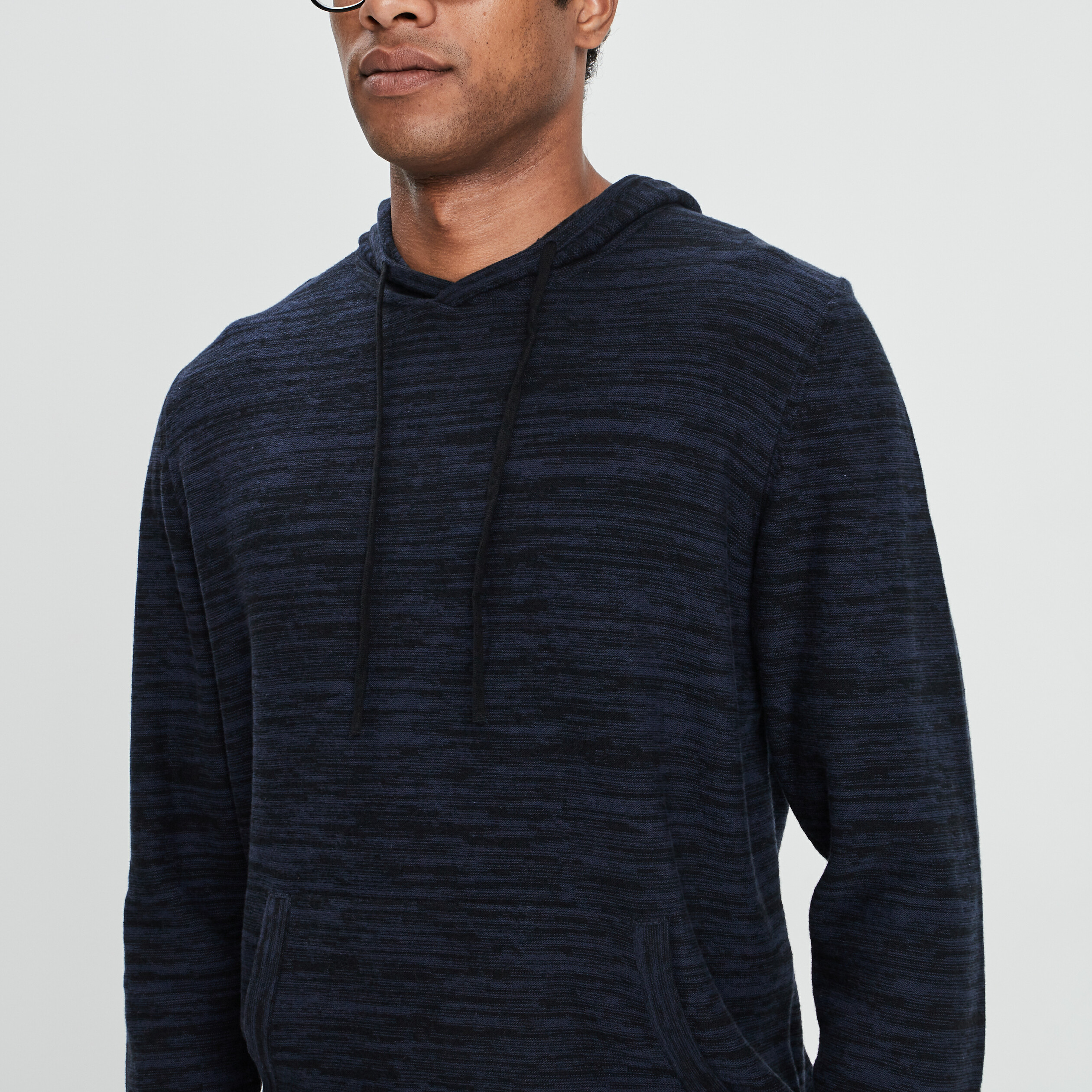 Pull à capuche bleu foncé homme | La Halle