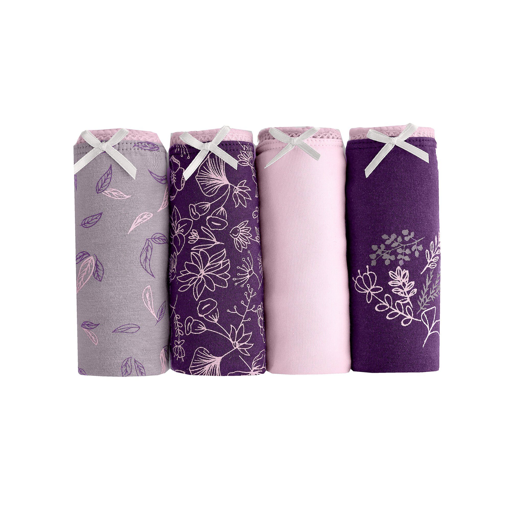 Slip coton imprimé motif floral assorti – Lot de 4