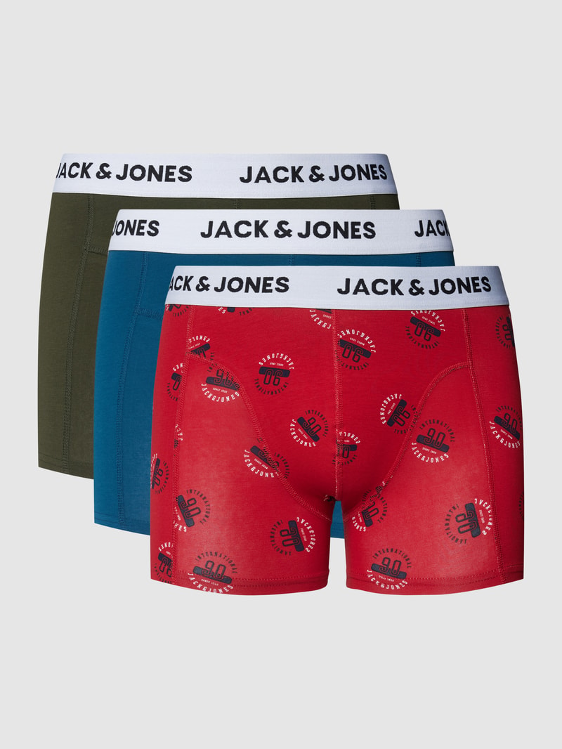 Trunks mit elastischem Bund im 3er-Pack in rot