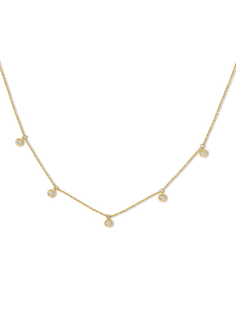 Culet Jewellery Dots necklace of 18 carat yellow gold with diamond