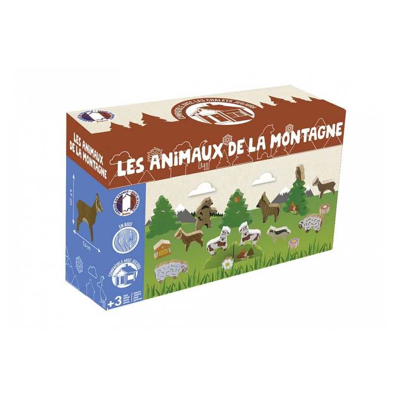 Figurines Les animaux de la montagne en bois