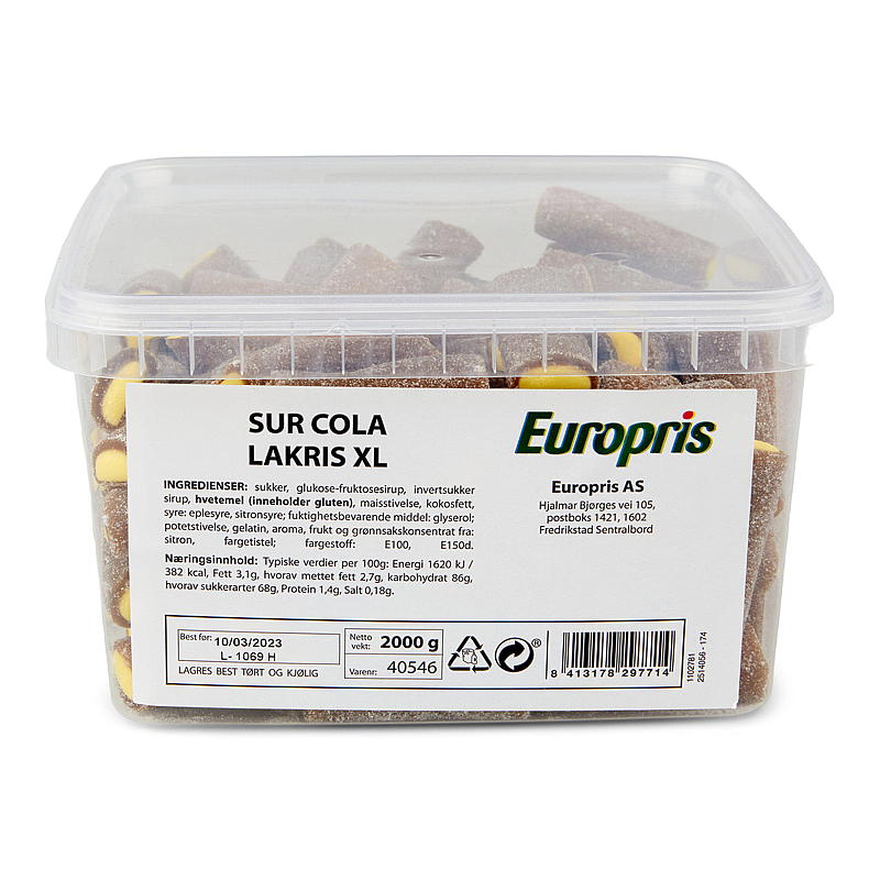 KnallGodt Sur cola lakris 2 kg