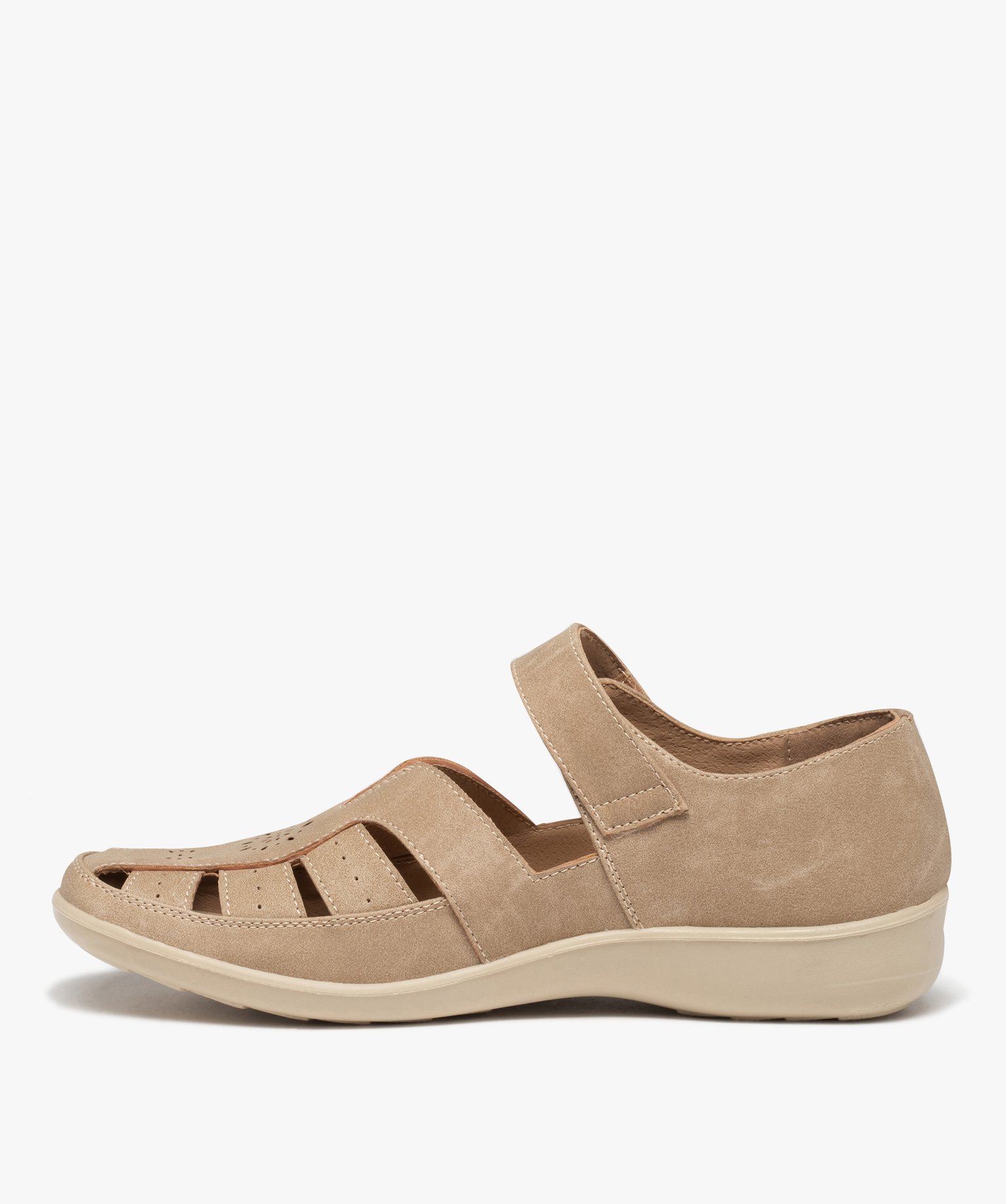 Ballerines femme confort à brides ouvertes beige | GEMO