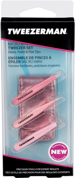 Tweezerman Micro Mini Tweezer Set - Micro Mini Pinzetten Set, Pink Pinzette
