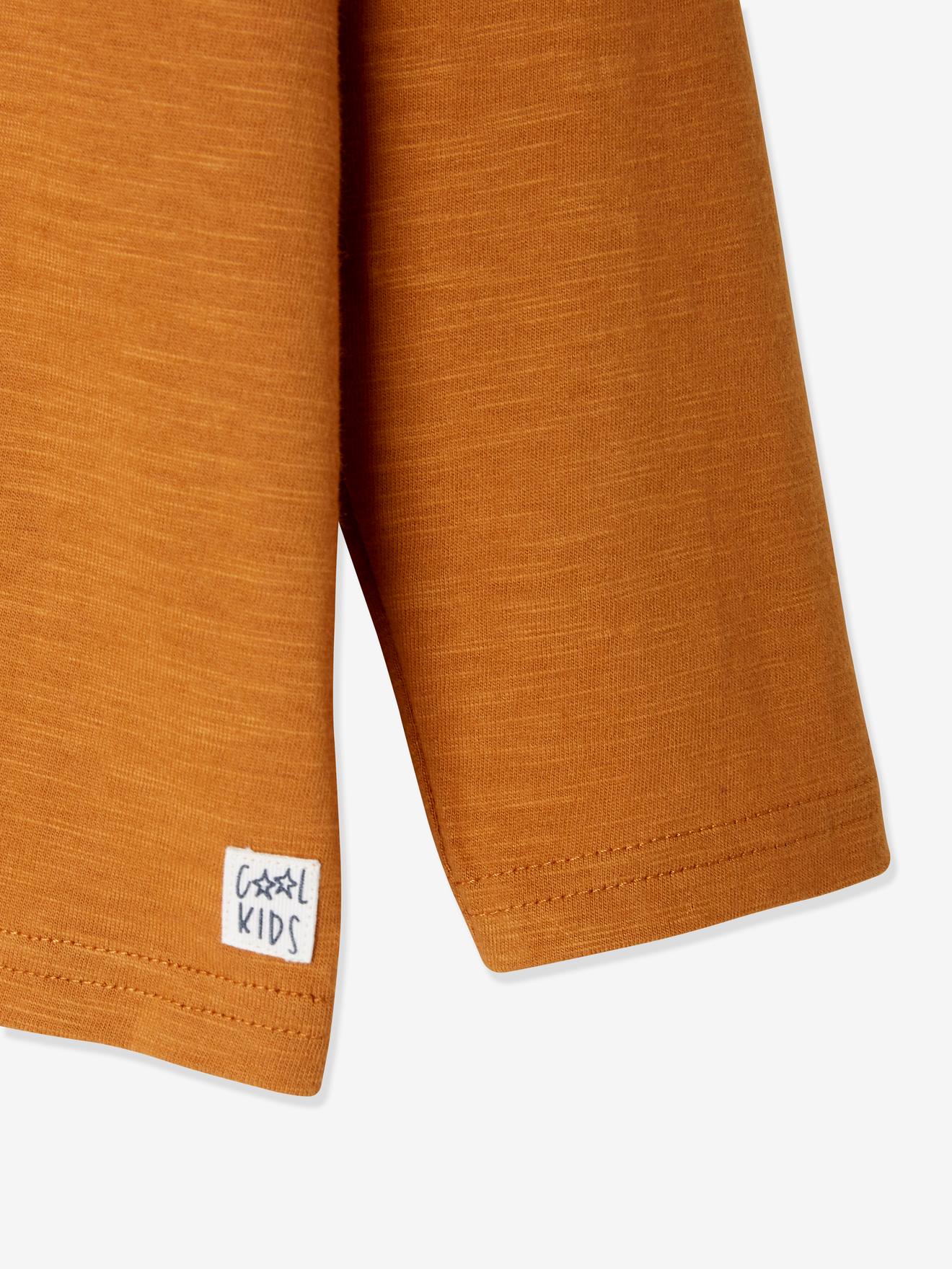 Vertbaudet Jungen Langarmshirt BASIC, personalisierbar Oeko-Tex - camelfarben