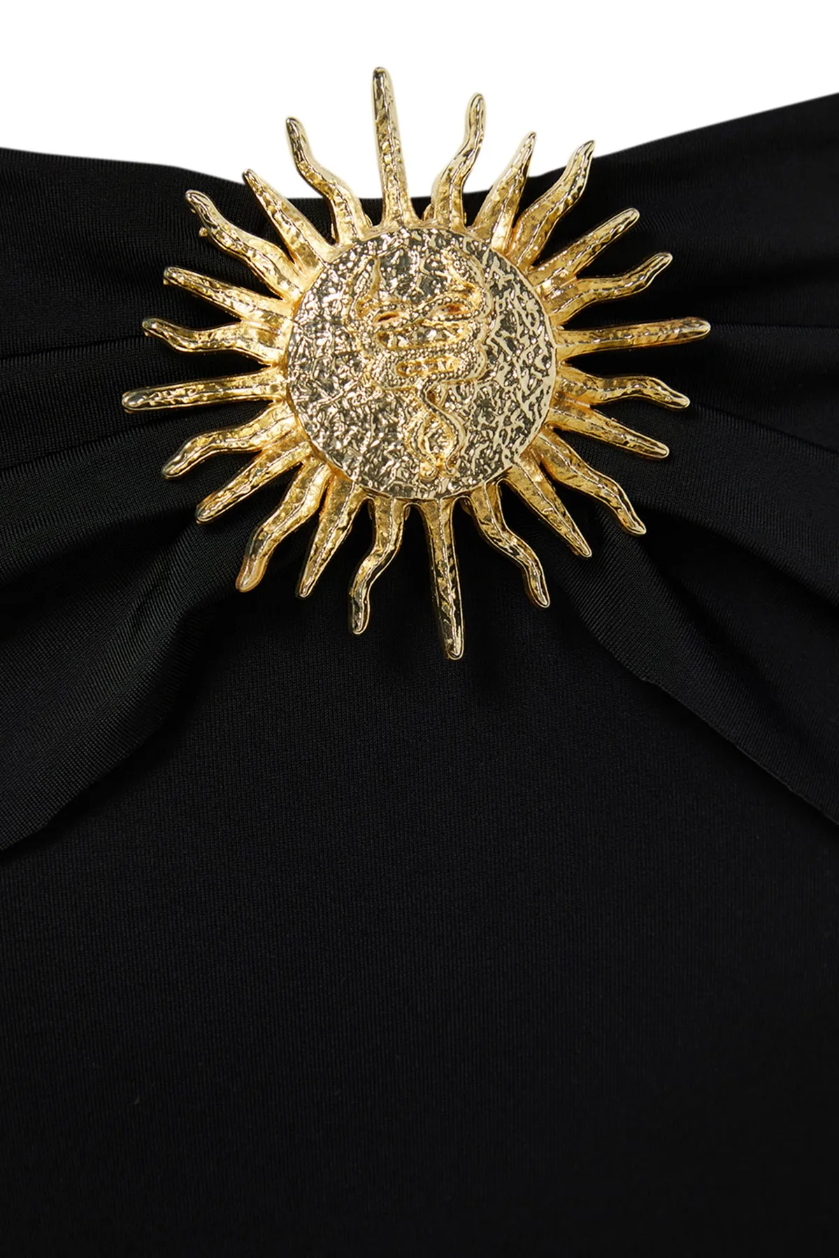 Trendyol Collection  X Zeynep Tosun Schwarzer Badeanzug mit Sonnen-Accessoire-Details TCLSS23MA00001