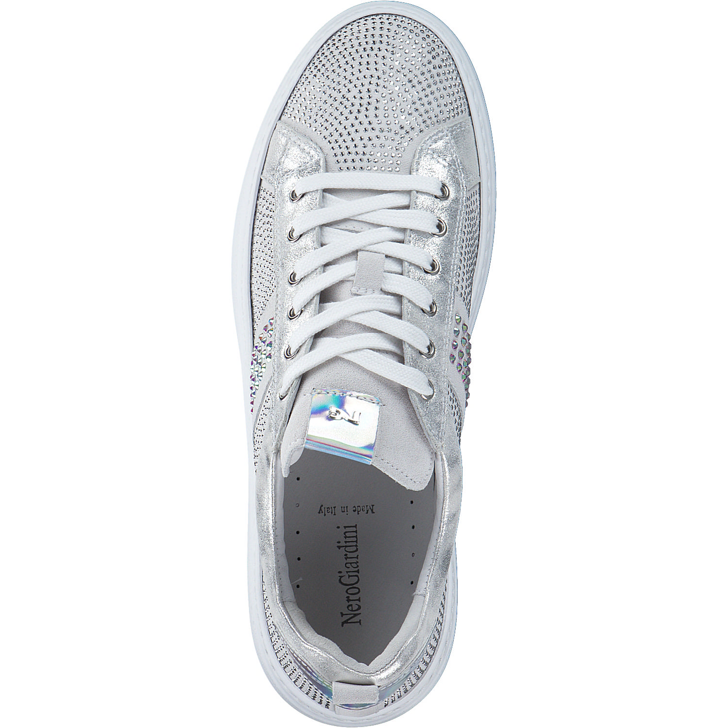 NeroGiardini E409988D, Schnürschuhe, Damen, weiß silber