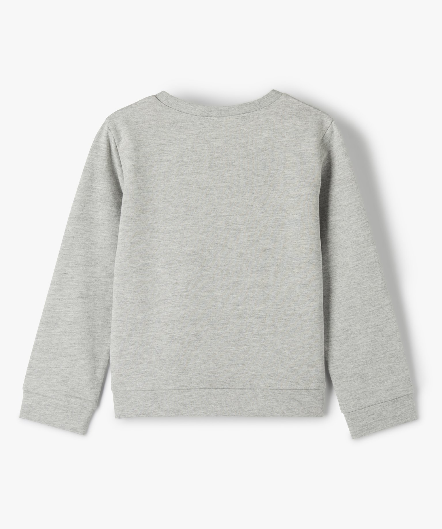 Sweat molletonné avec motif et message fille gris | GEMO