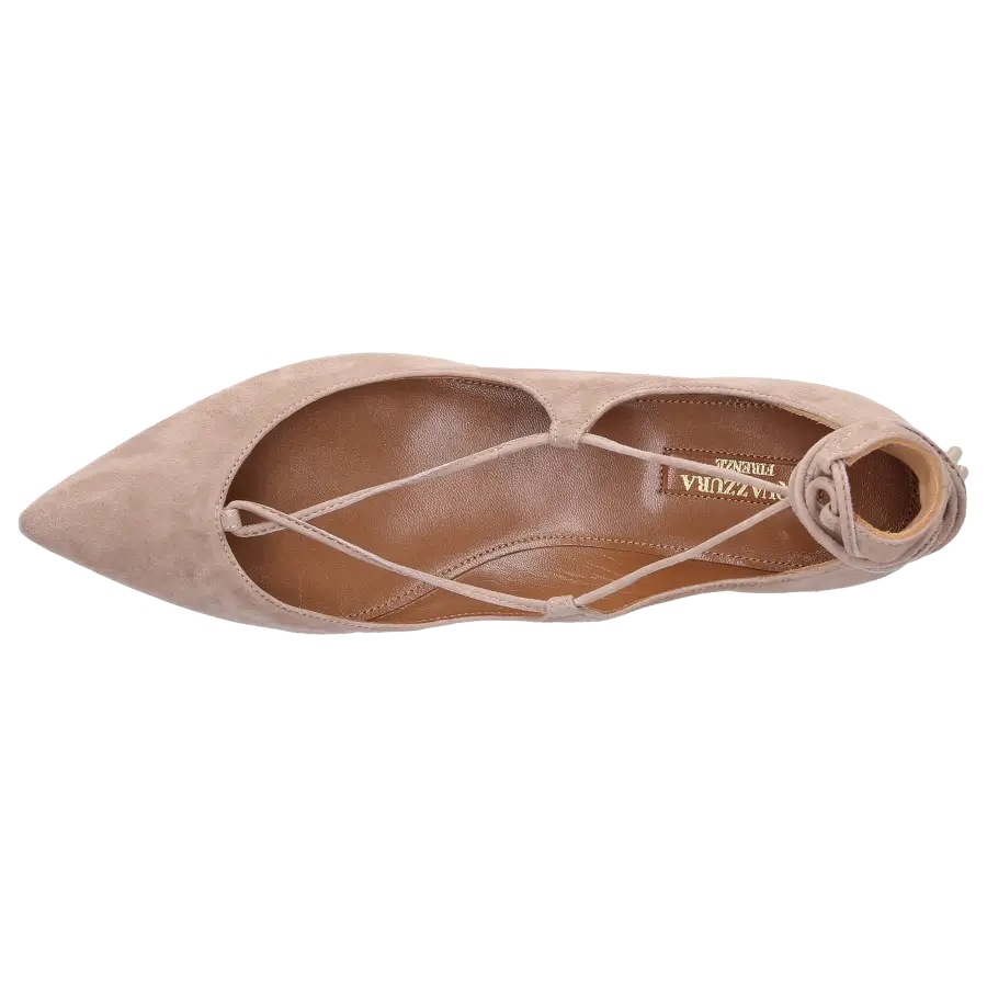 Aquazzura - Sling-Ballerinas CHRISTY Veloursleder camel - braun
