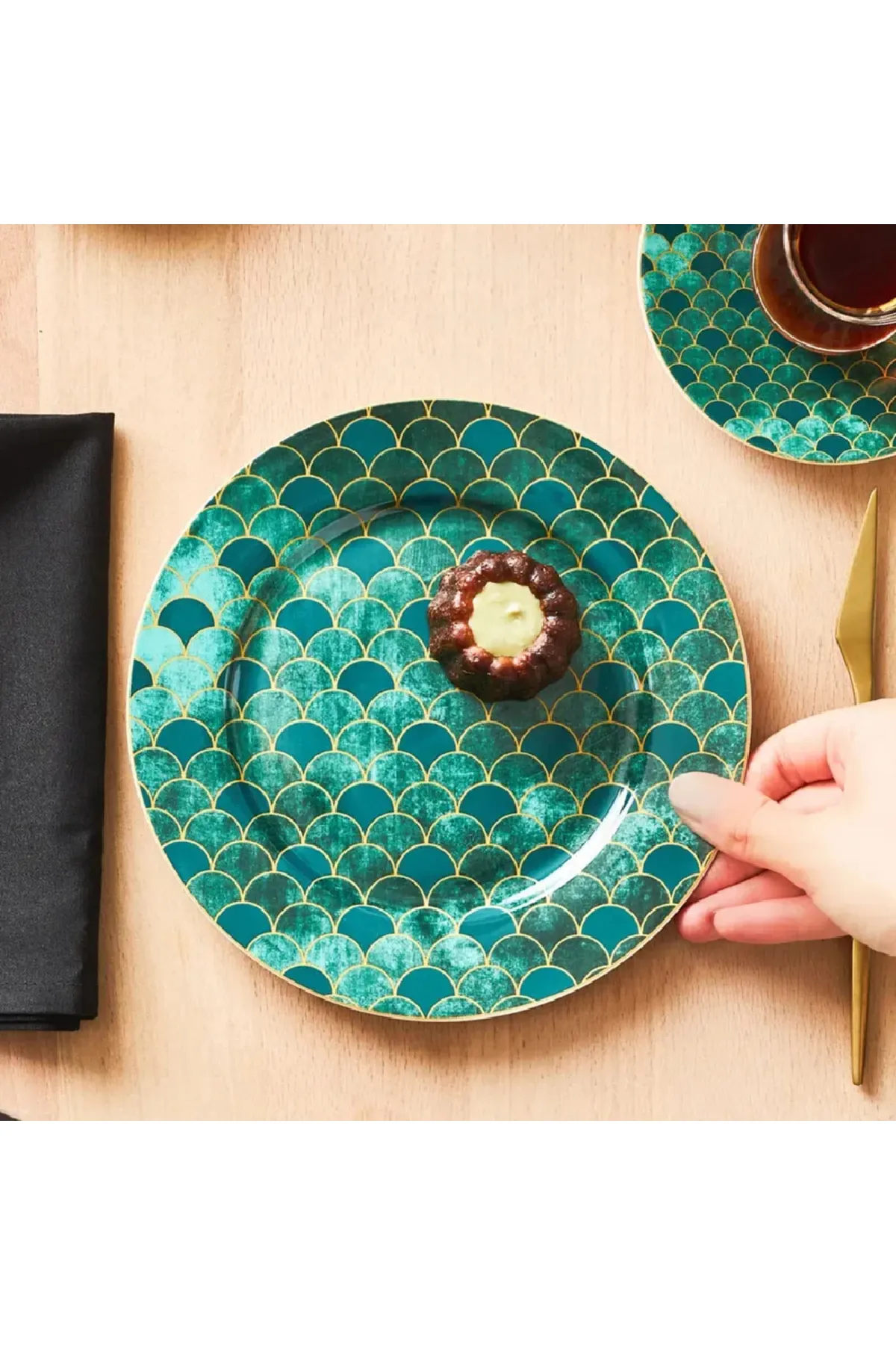 Karaca  Zümrüt für 6 Personen Dessert Set , 18 Teilig - Geschirrset für exquisite Dessertmomente