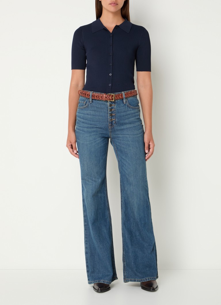 Ralph Lauren Rib-knit top with polo collar